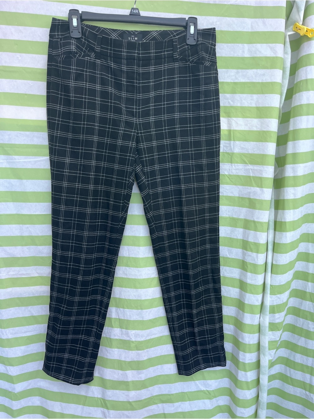 White House Black Market Black Plaid Straight-Leg Pants